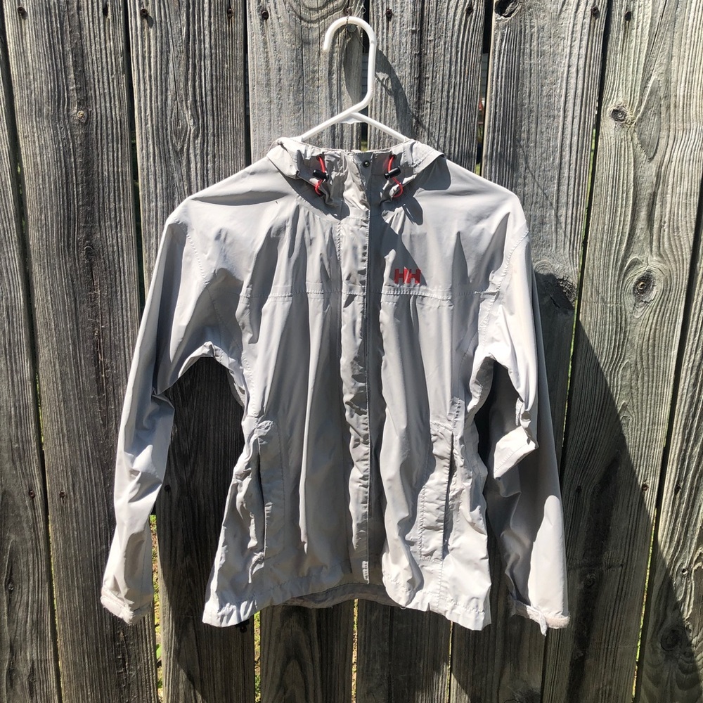 Helly Hansen Lightweight Gray Rain Jacket Size Xs - image 1